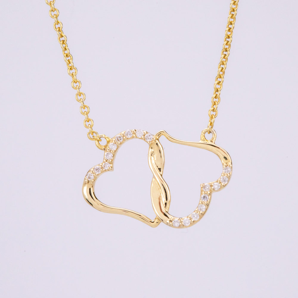 Jewelry gifts (Soulmate) Forever & Always - Solid Gold with Diamonds Necklace - Belesmé - Memorable Jewelry Gifts 