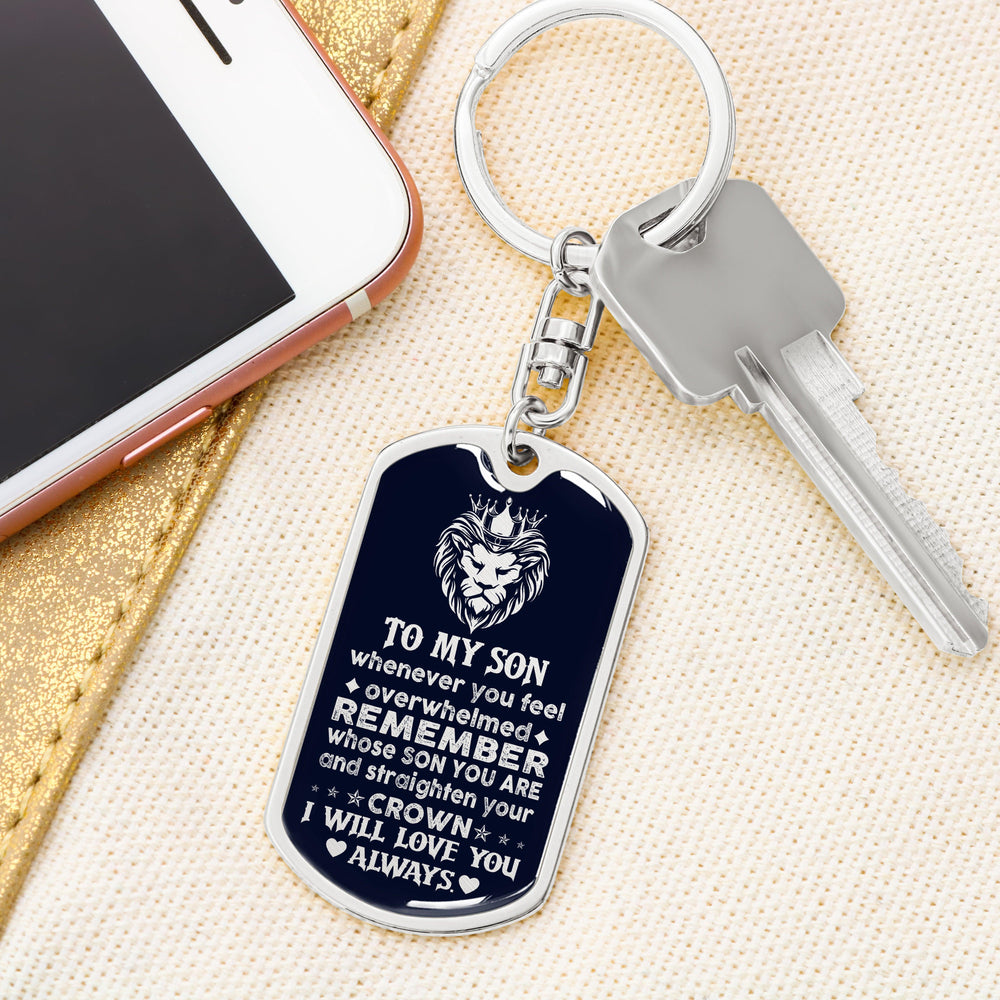 Jewelry gifts Son - My Brave Son - Dog Tag With Swivel Keychain - Belesmé - Memorable Jewelry Gifts 