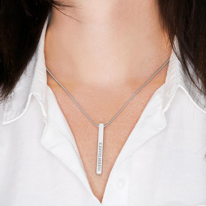 Roman Numeral Vertical - Necklace